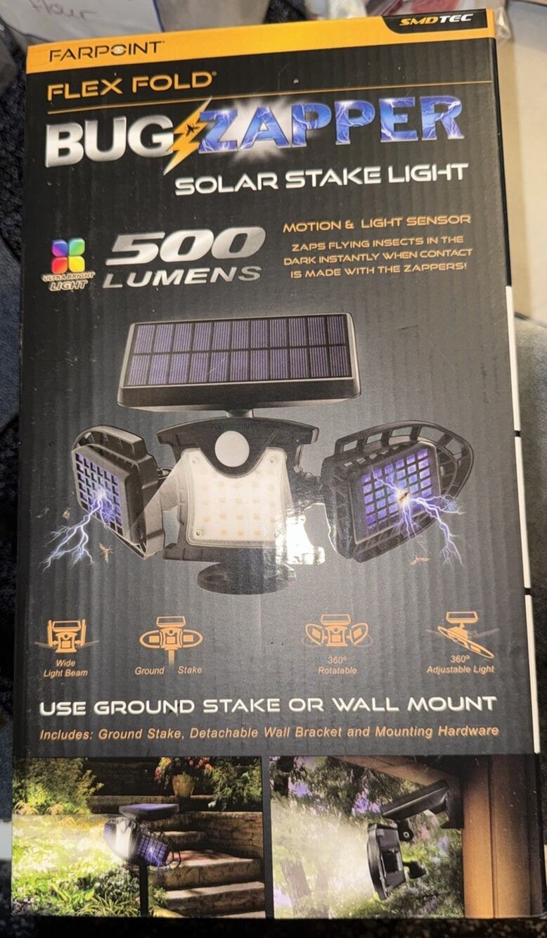 Solar Motion Light on Stake and Bug Zapper